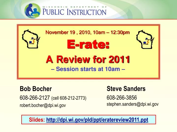 e rate a review for 2011 session starts at 10am