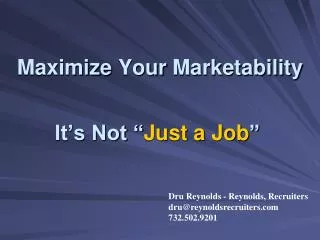 Maximize Your Marketability