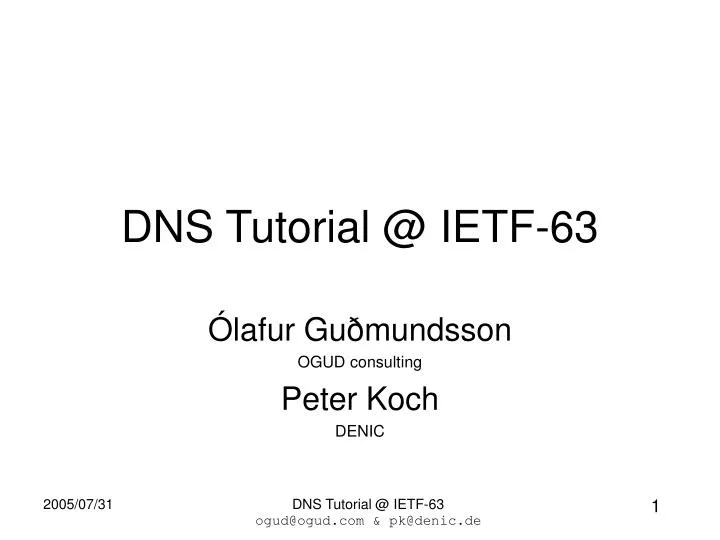 dns tutorial @ ietf 63