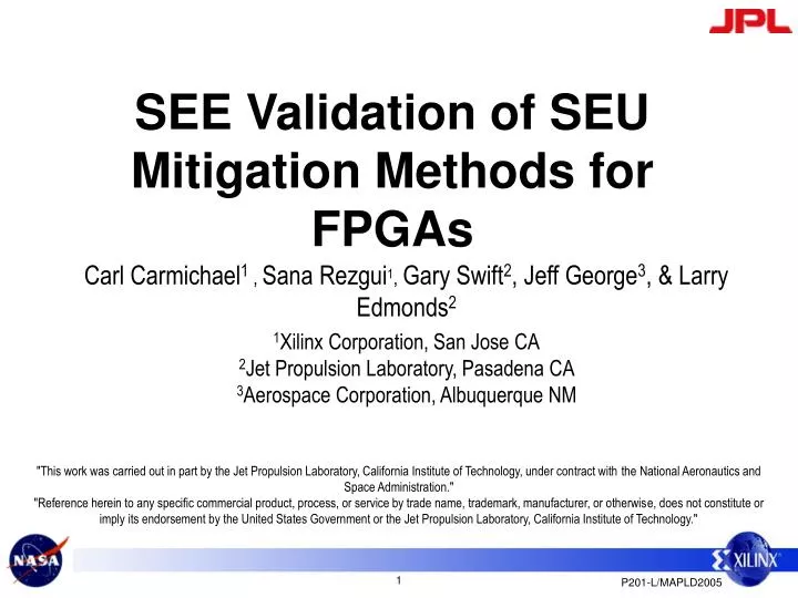 see validation of seu mitigation methods for fpgas