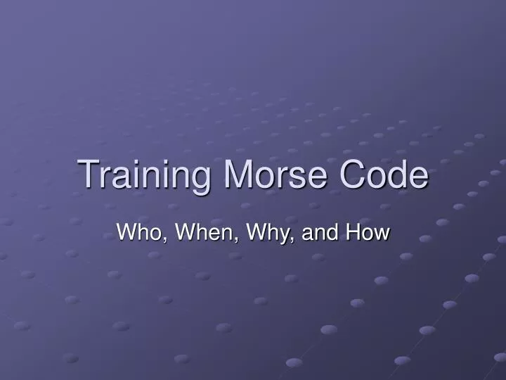 training morse code