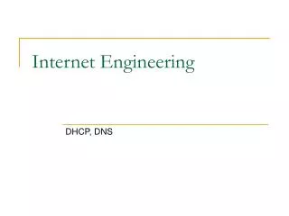 Internet Engineering