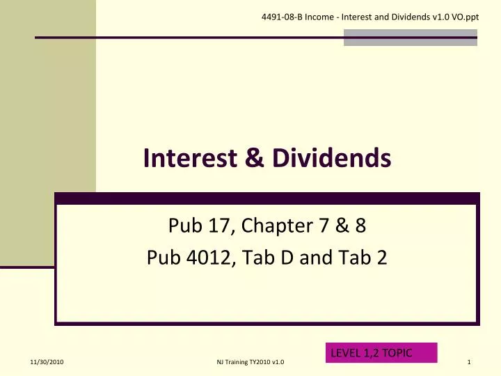 interest dividends