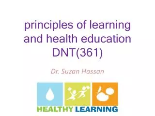 principles of learning and health education DNT(361)