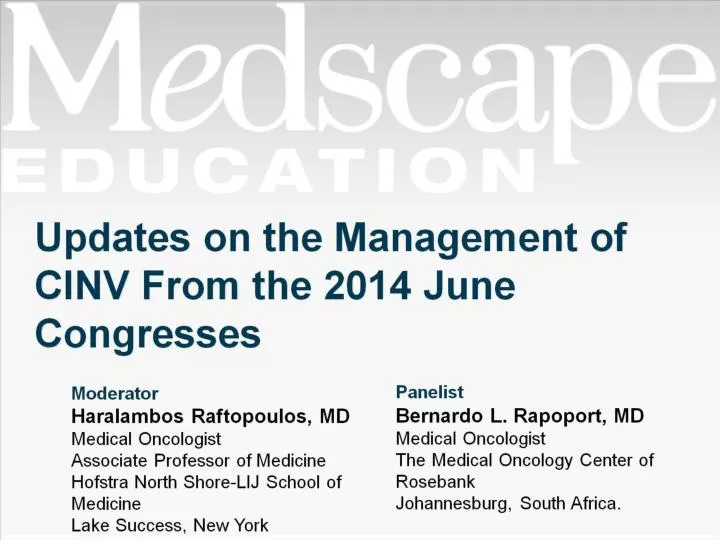 updates on the management of cinv from the 2014 june congresses