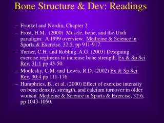 Bone Structure &amp; Dev: Readings