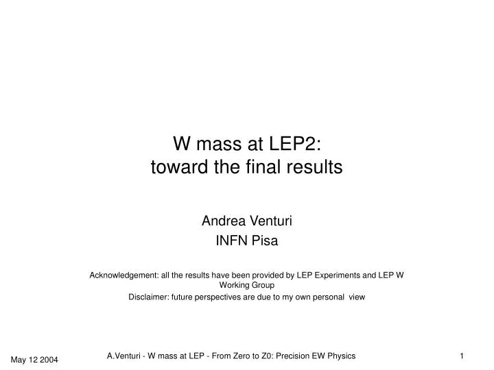 w mass at lep2 toward the final results