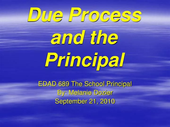 due process and the principal