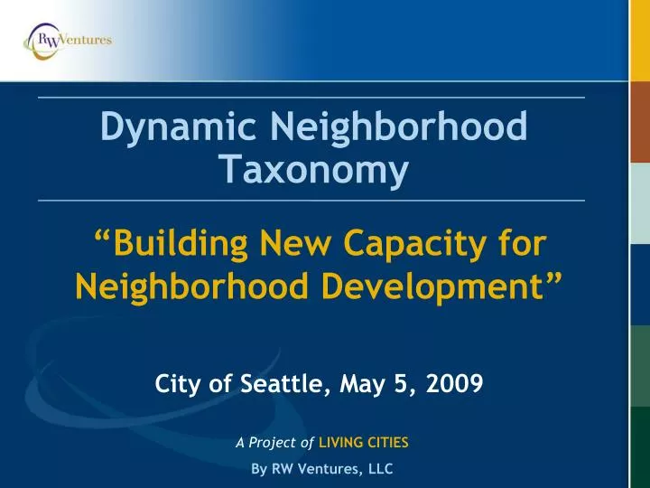 dynamic neighborhood taxonomy