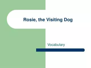 Rosie, the Visiting Dog