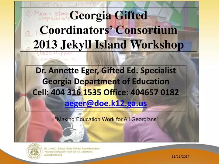 georgia gifted coordinators consortium 2013 jekyll island workshop