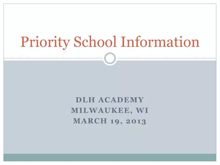 priority school information
