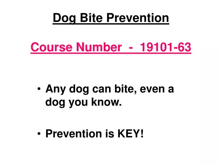 dog bite prevention course number 19101 63