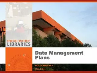 Data Management Plans