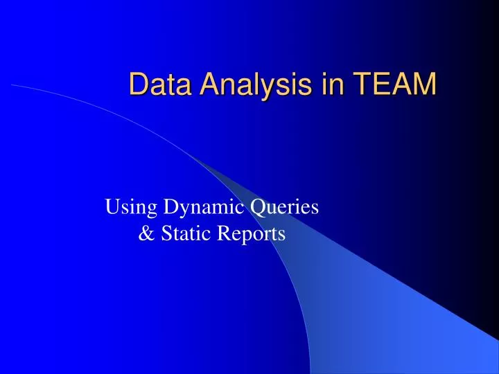 data analysis in team