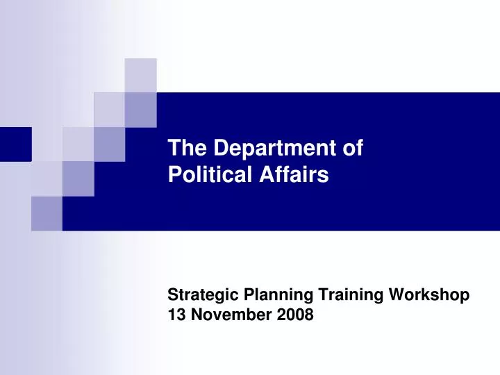 the department of political affairs