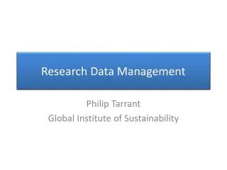 Research Data Management