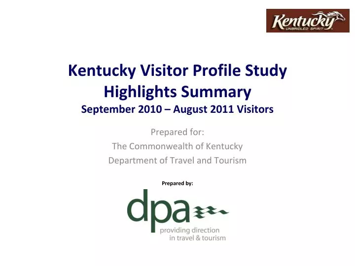 kentucky visitor profile study highlights summary september 2010 august 2011 visitors
