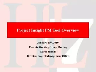 Project Insight PM Tool Overview