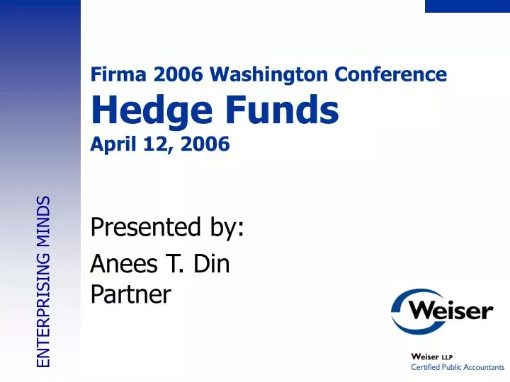 firma 2006 washington conference hedge funds april 12 2006