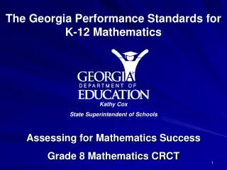 Assessing for Mathematics Success Grade 8 Mathematics CRCT