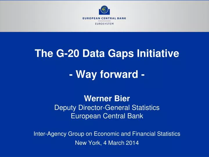 the g 20 data gaps initiative way forward