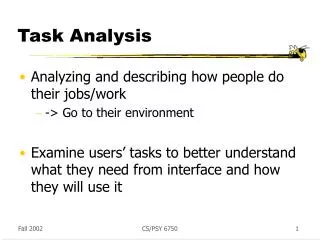 Task Analysis