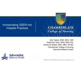 Incorporating QSEN into Hospital Practices