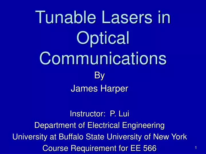 tunable lasers in optical communications