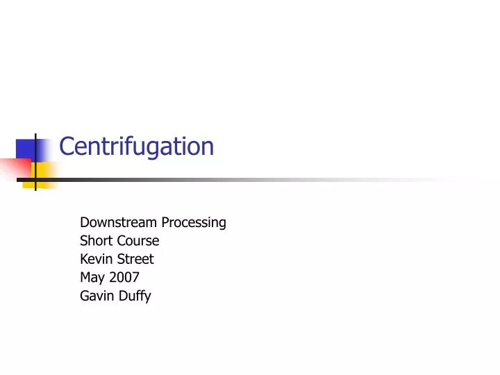 centrifugation