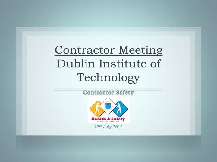 contractor meeting dublin institute of technology
