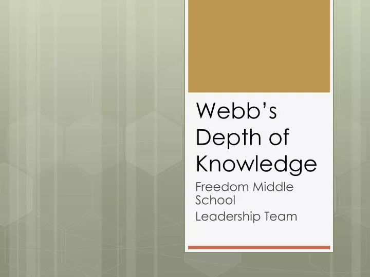 webb s depth of knowledge