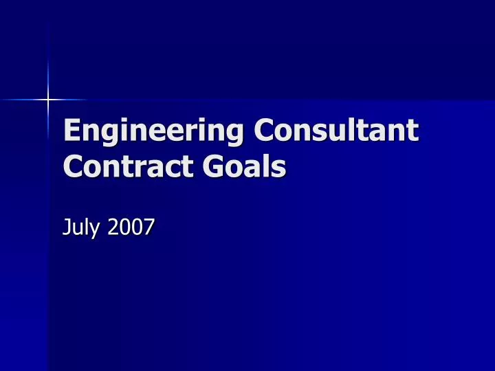 engineering consultant contract goals