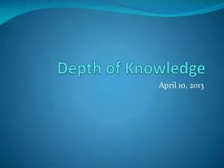 Depth of Knowledge