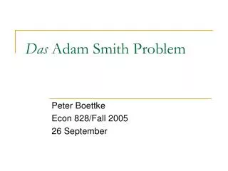 Das Adam Smith Problem