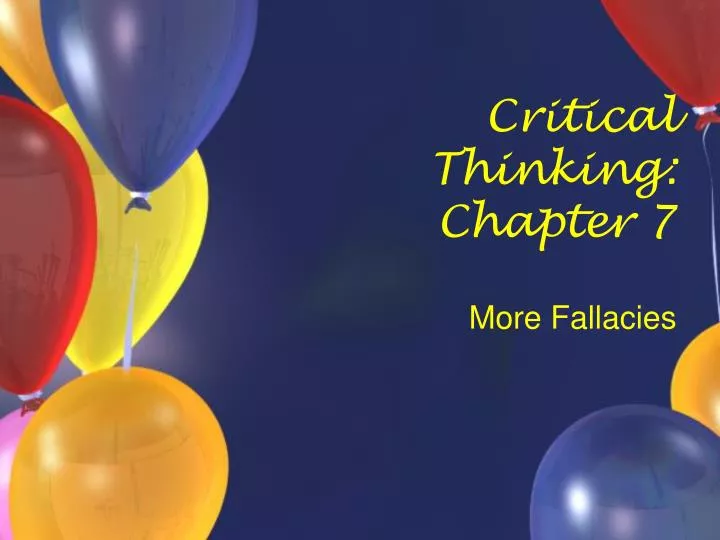 critical thinking chapter 7