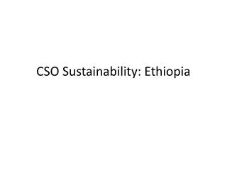 CSO Sustainability: Ethiopia