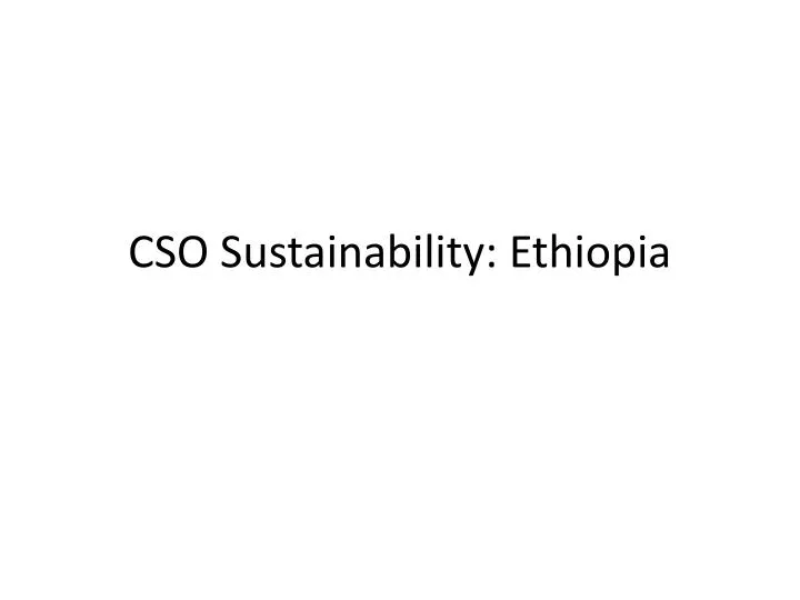 cso sustainability ethiopia