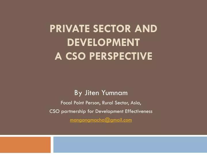 private sector and development a cso perspective