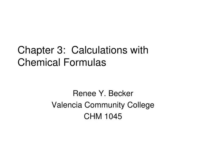 chapter 3 calculations with chemical formulas
