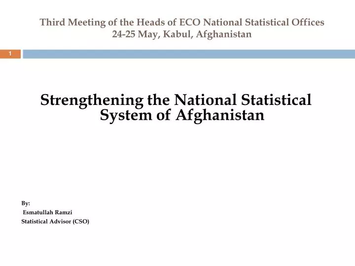 third meeting of the heads of eco national statistical offices 24 25 may kabul afghanistan