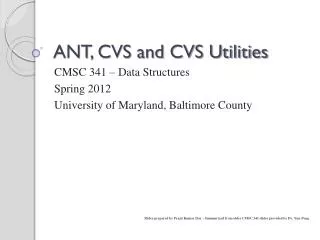 ANT, CVS and CVS Utilities