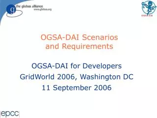 OGSA-DAI Scenarios and Requirements