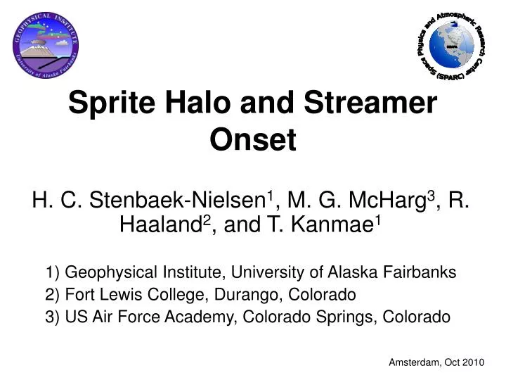 sprite halo and streamer onset
