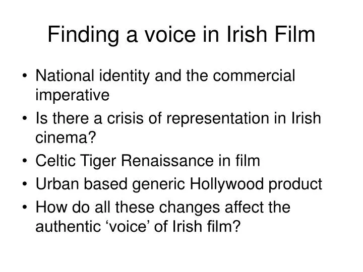 finding a voice in irish film