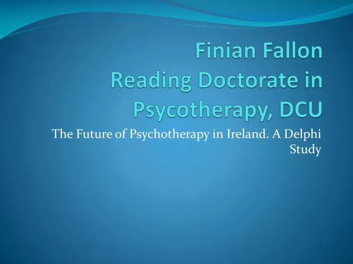 finian fallon reading doctorate in psycotherapy dcu