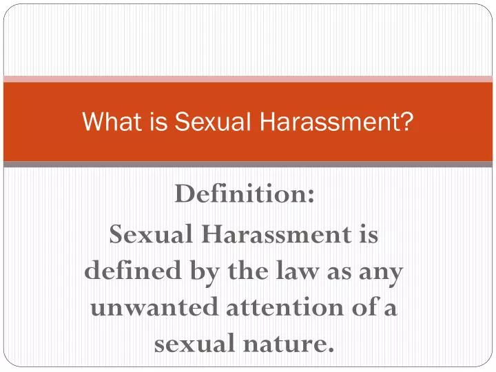what is sexual harassment