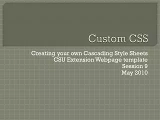 Custom CSS