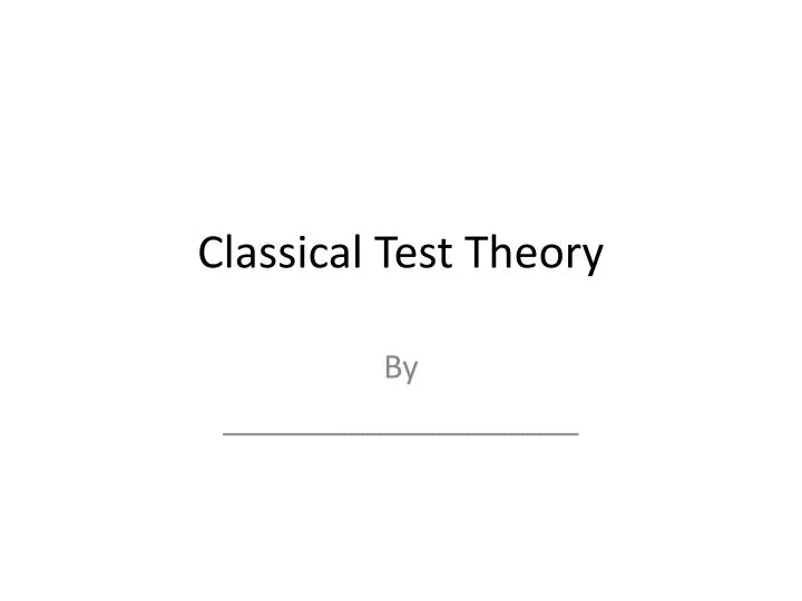 classical test theory