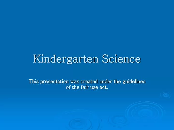 kindergarten science